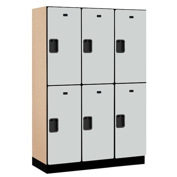 Salsbury Industries 2 Tier Designer Locker, 54"Wx76"Hx18"D, 6 Door, Gray 18-22368GRY - main